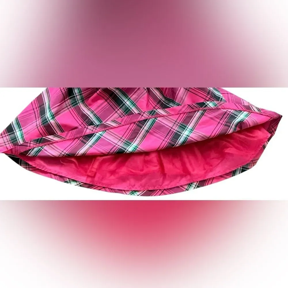 OshKosh B’Gosh Girls Pink Plaid Sleeveless Bow Back Plaid Formal Party Dress. 6.
